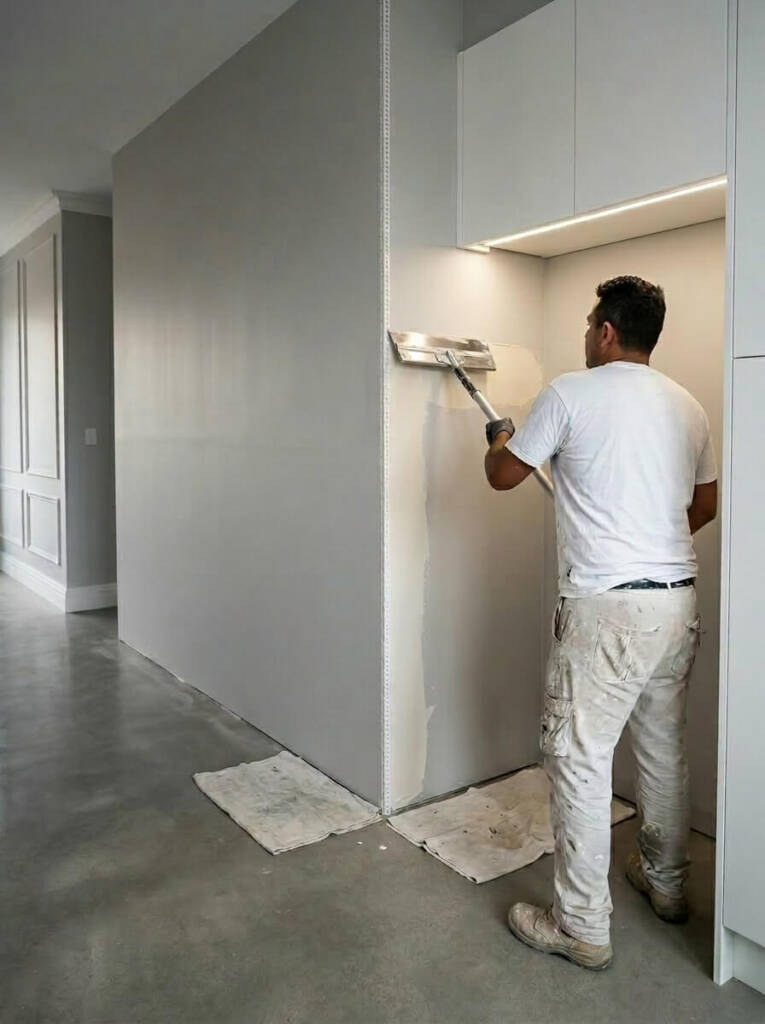 Residential painters Adelaide preparing a living room